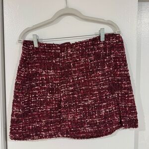 House of Harlow 1960 Burgundy Tweed Mini Skirt